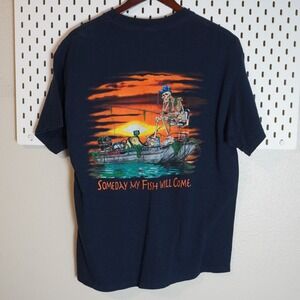 Tennessee River Someday My Fish Will‎ Come Graphic Print T Shirt Men's Large